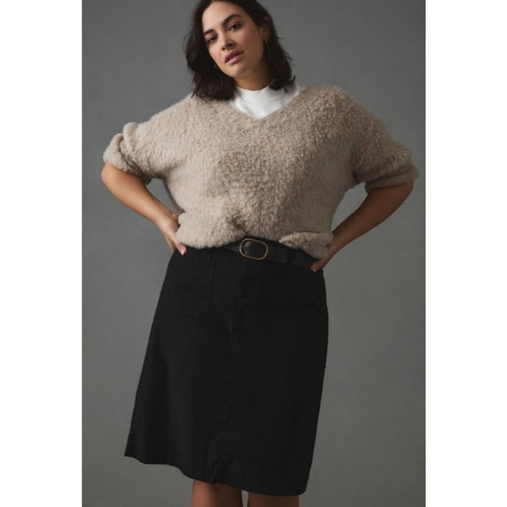 NWT Maeve Anthropologie The Colette Skirt Black 3X